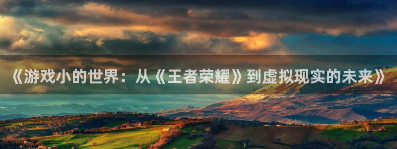 沐鸣2官方：《游戏小的世界：从《王者荣耀》到虚拟现实的未来》